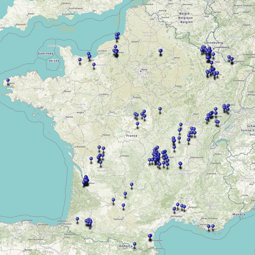 Cartographie des centres de loisirs éducatifs ayant participé à l'enquête 2022 de l'Observatoire animé par les Francas